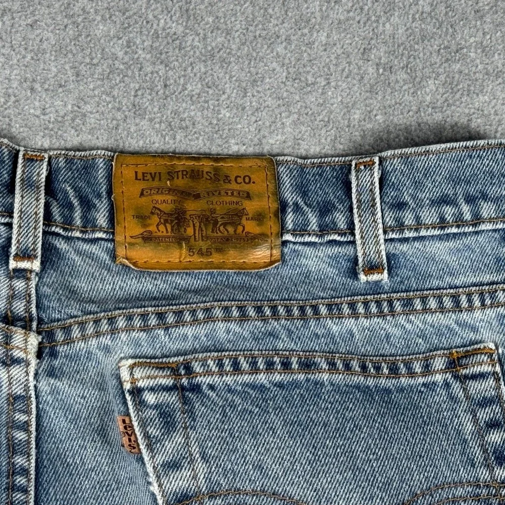 Vintage Levis 545 Jeans Mens 34x32 Loose Fit Straight Tapered 90s Orange Tab
